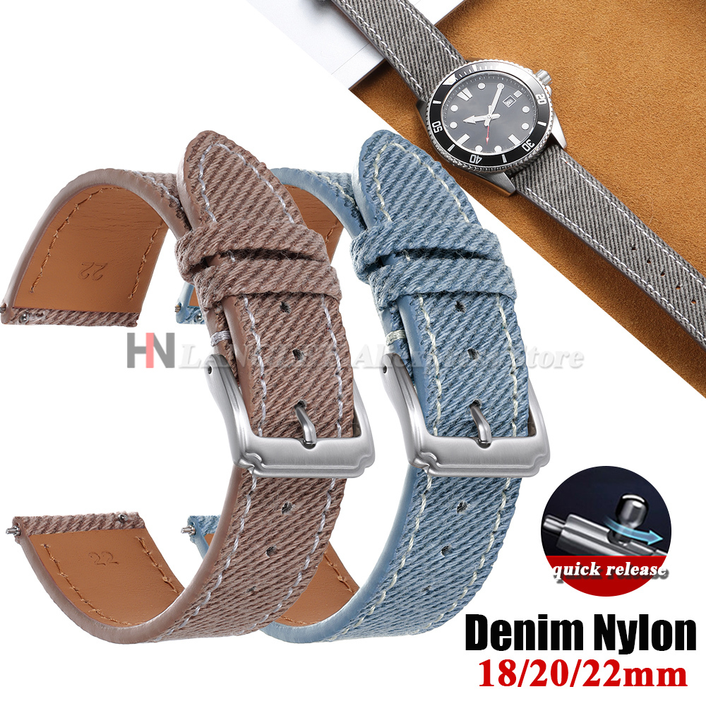 Leather Strap Quick Release - Denim Nylon Watch Strap Canvas Soft