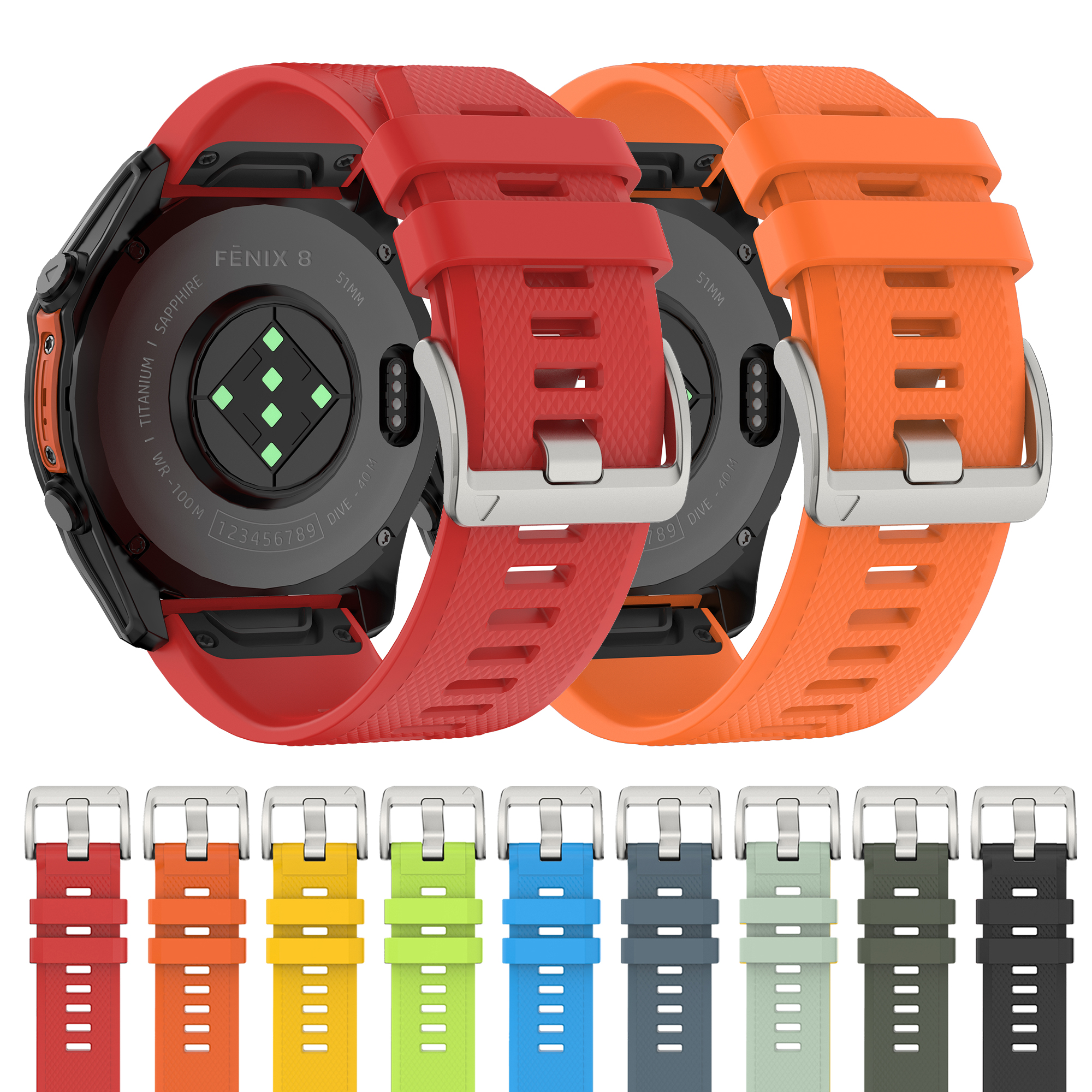 Rubber Strap Diver - Silicone QuickFit 22 26mm Watch Strap