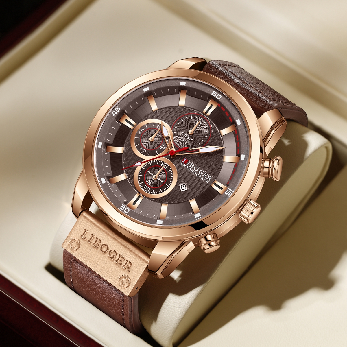 Leather Watch Band Men - Business Men Quartz Watch High-end Auto