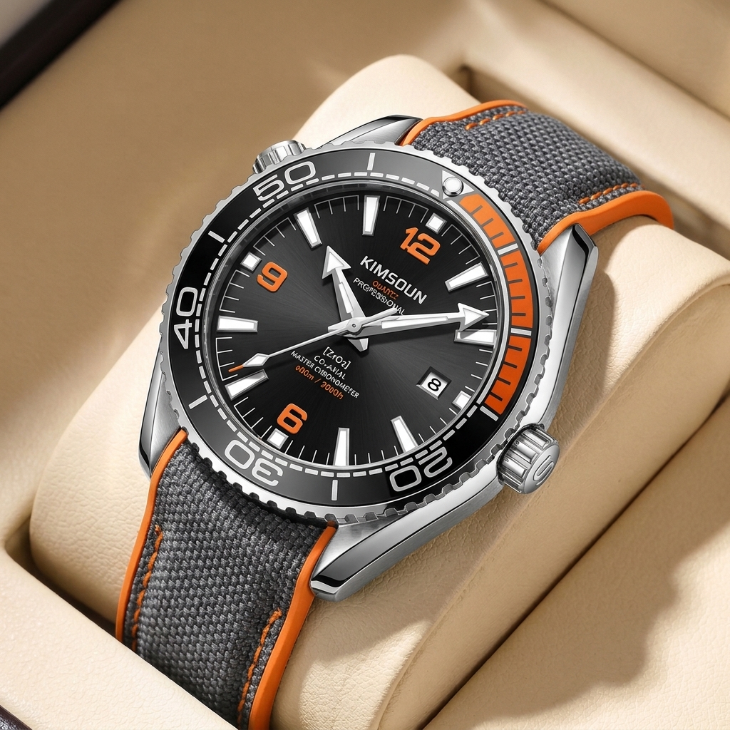Canvas Strap Watch - 1 piece sporty men's watch with