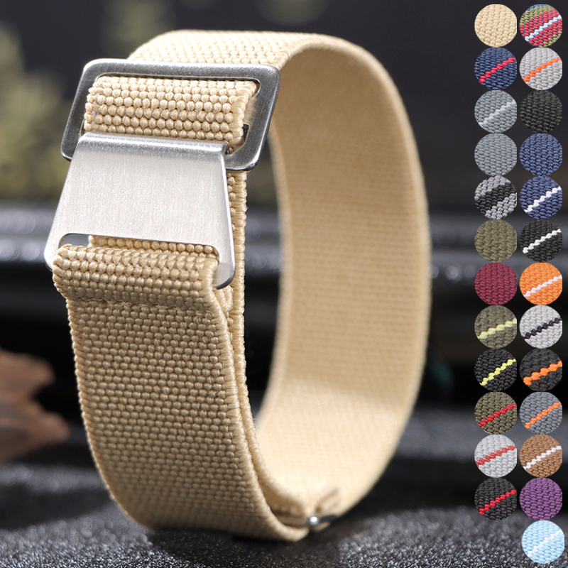 18/20/22mm Elastic Nylon Watch - Parachute Strap Elastic avaliação e preço