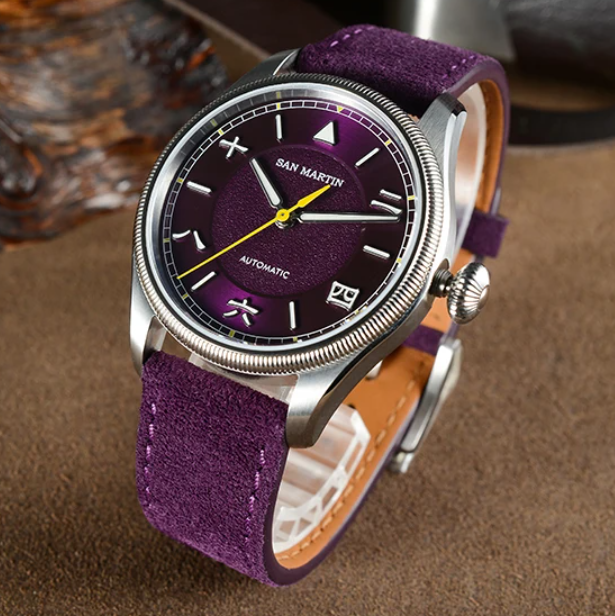 San Martin Men Automatic Watch - Leather Strap Quick Release avaliação e preço