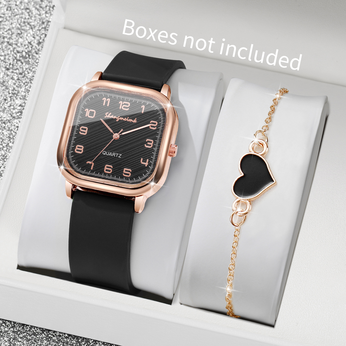 2PCS/Set Fashion Square Women  - Silicone Band Women avaliação e preço