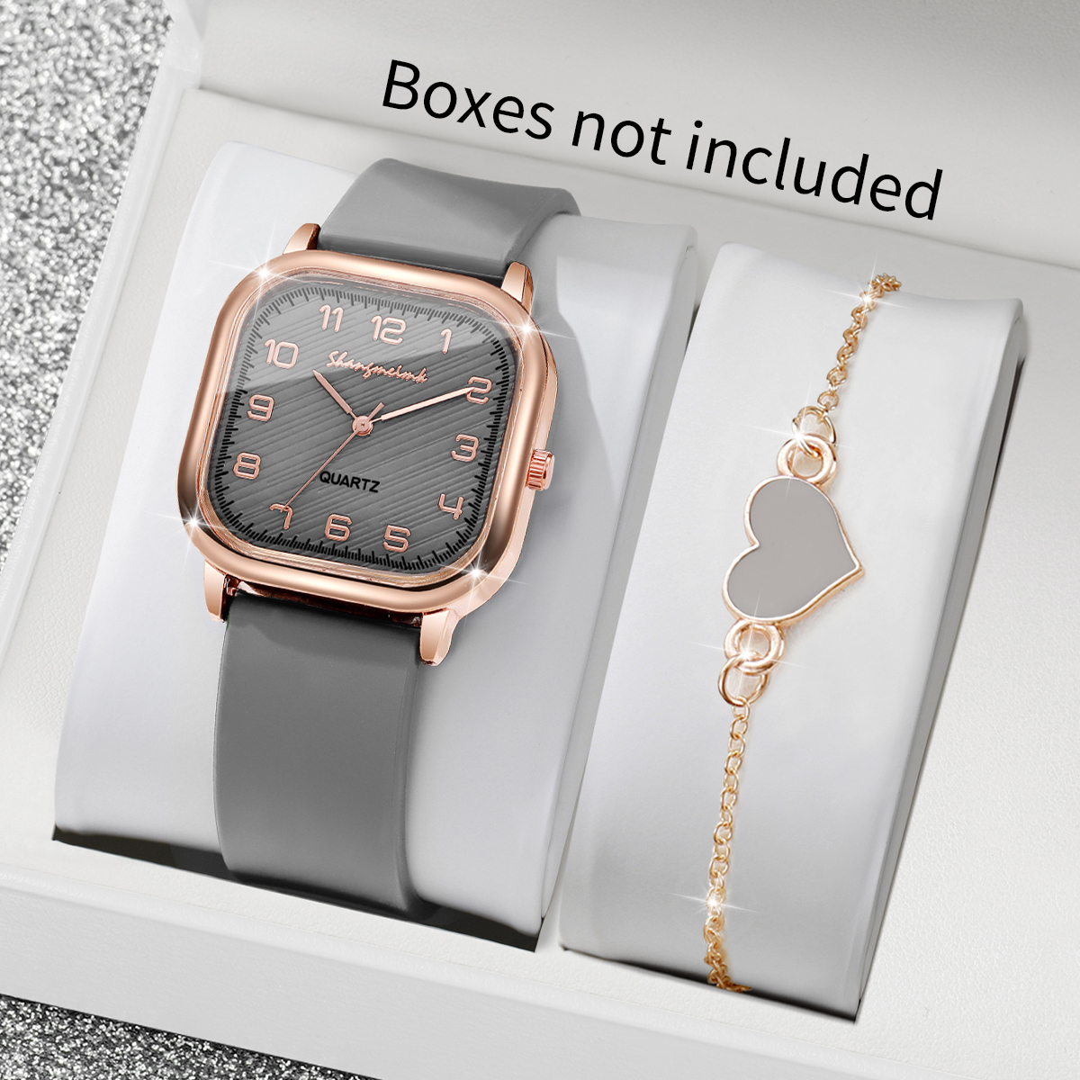 2PCS/Set Fashion Square Women  - Silicone Band Women avaliação e preço
