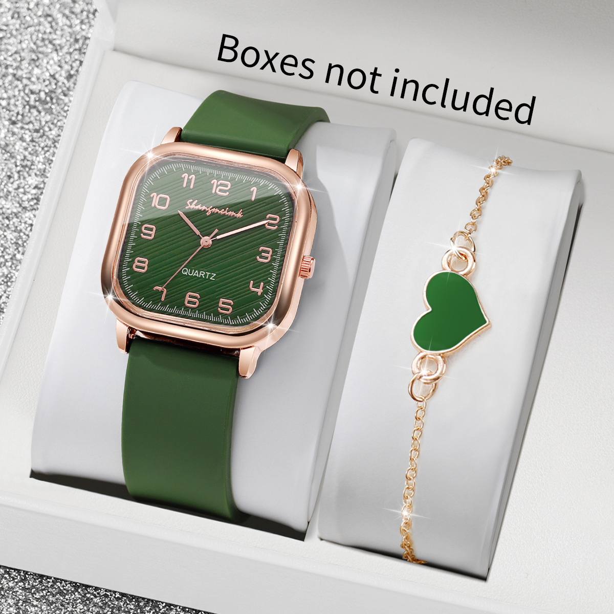 2PCS/Set Fashion Square Women  - Silicone Band Women avaliação e preço