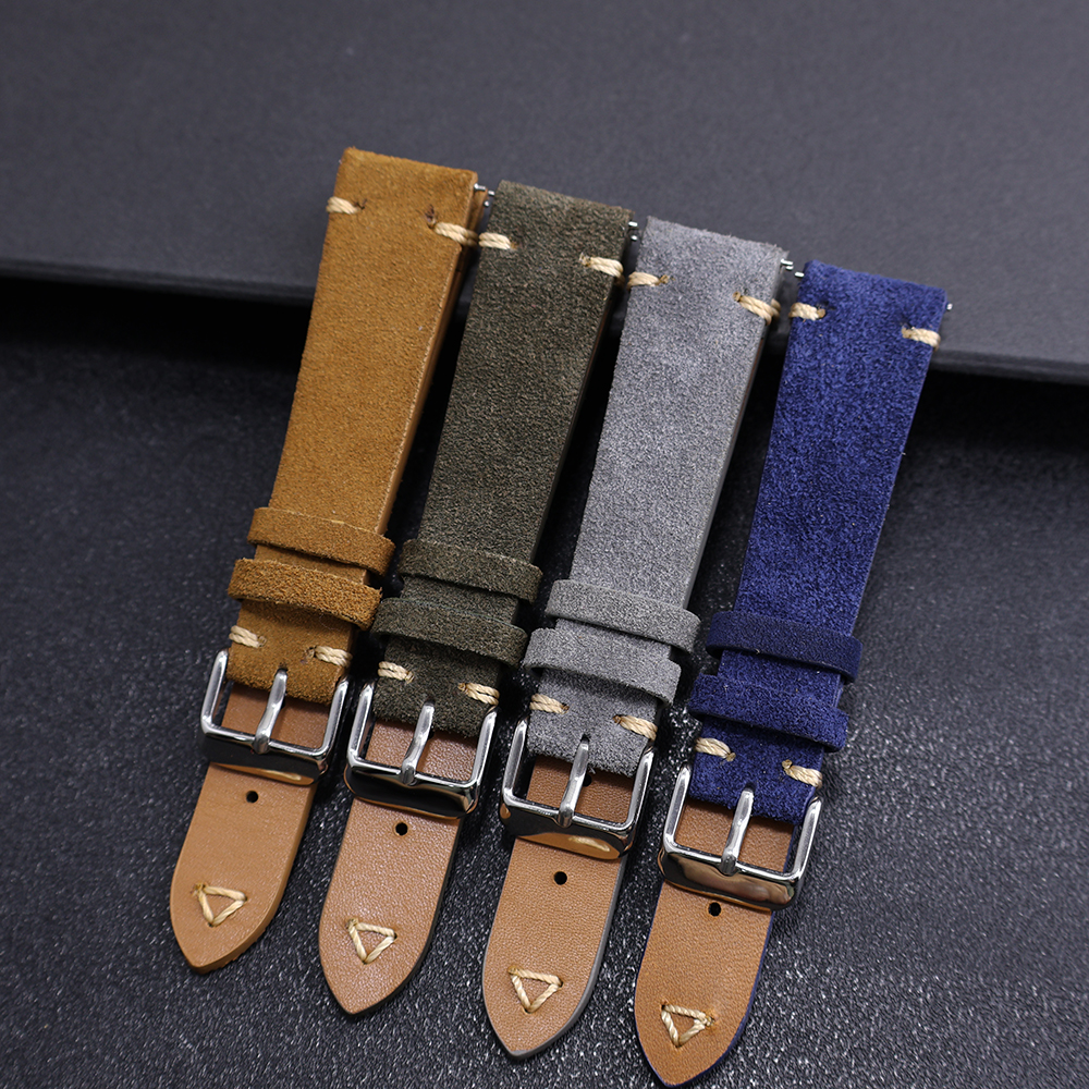 Suede Leather Watch Strap 20mm - Suede Strap Watch avaliação e preço