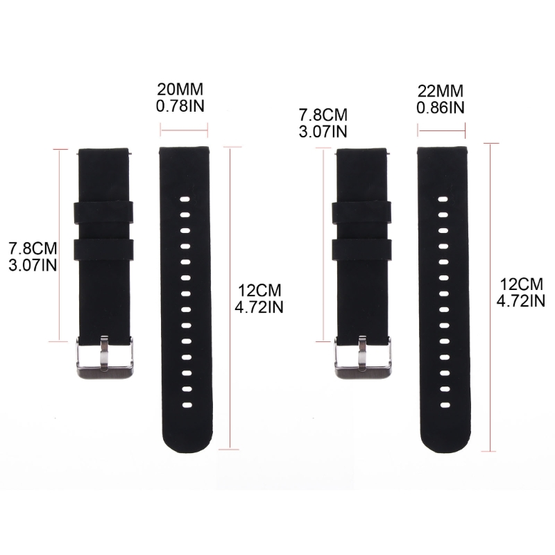 Silicone Strap 20/22mm Soft Qu - Silicone Watch Band 22Mm avaliação e preço