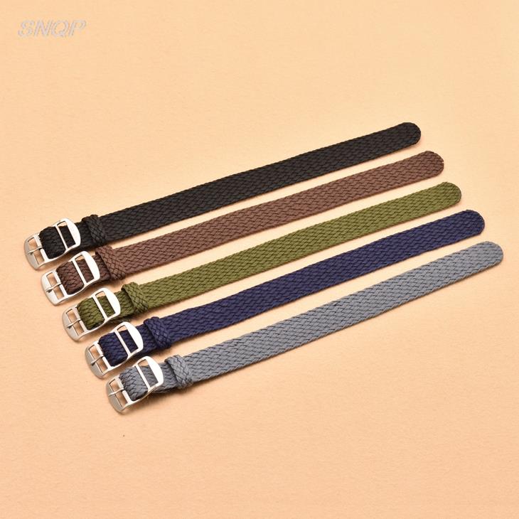 20mm 22mm Black Navy solid col - Perlon Strap Woven avaliação e preço