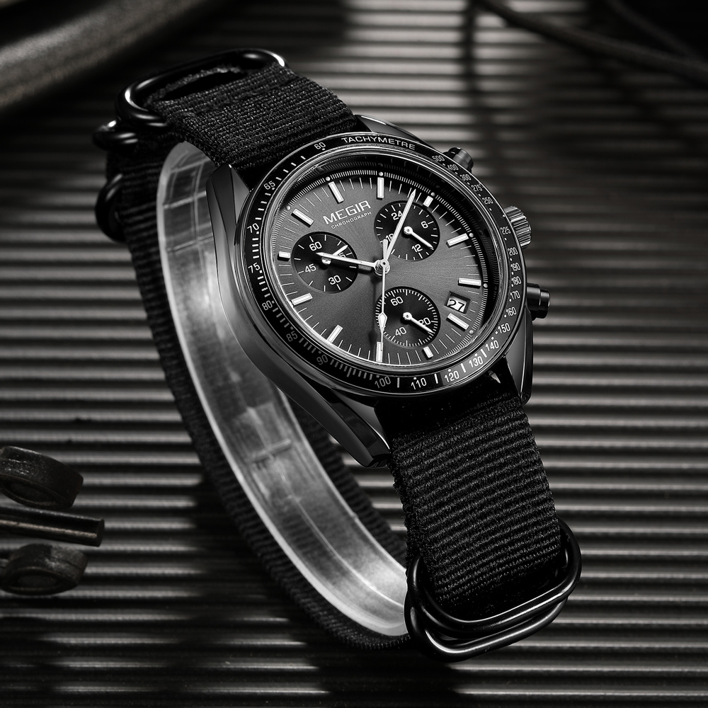 MEGIR New Luxury Men's Watches - Canvas Strap Watch avaliação e preço
