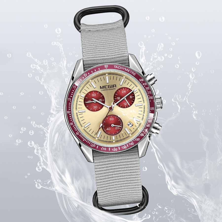 MEGIR New Luxury Men's Watches - Canvas Strap Watch avaliação e preço