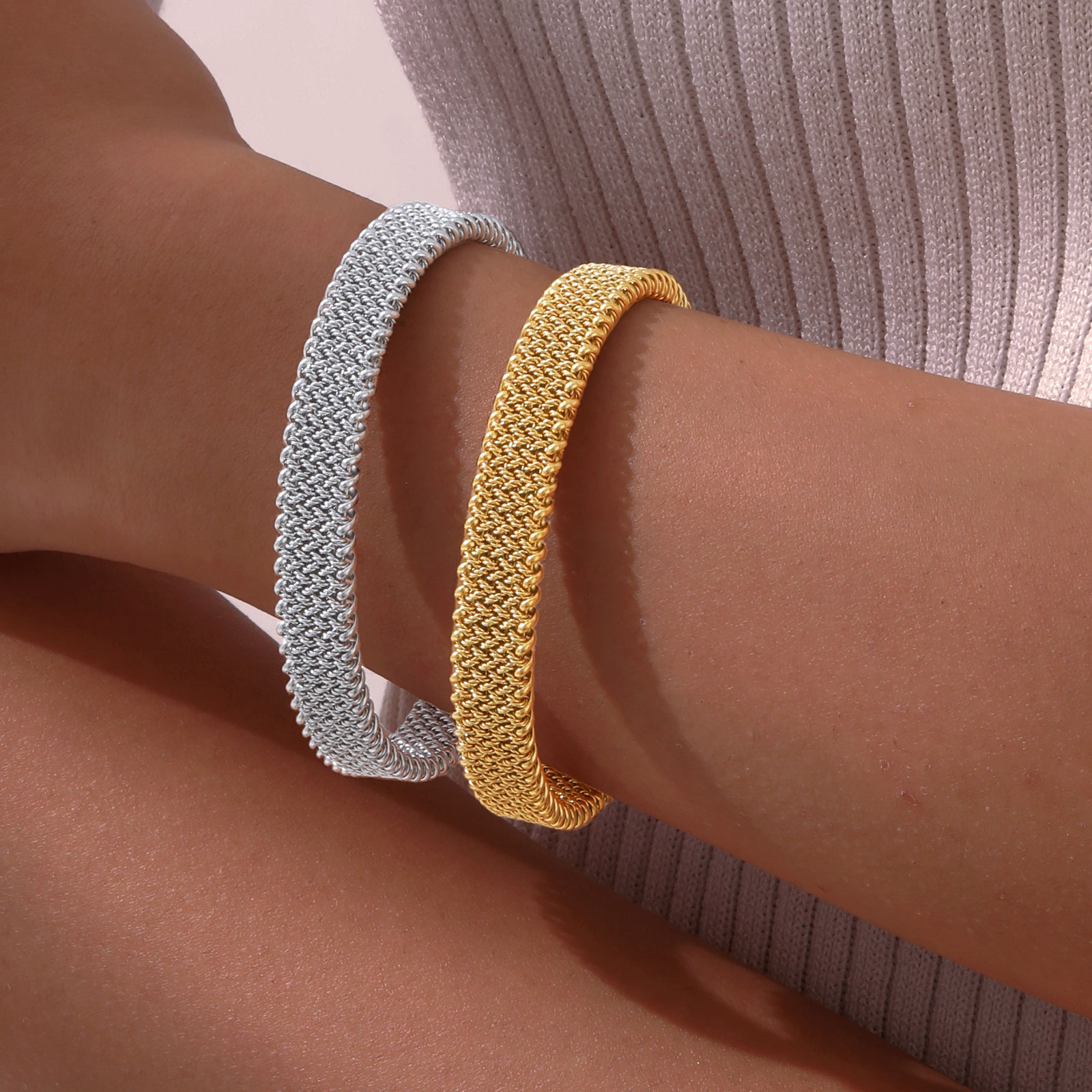 10mm Braided Stretch Strap Ope - Mesh Strap Metal avaliação e preço