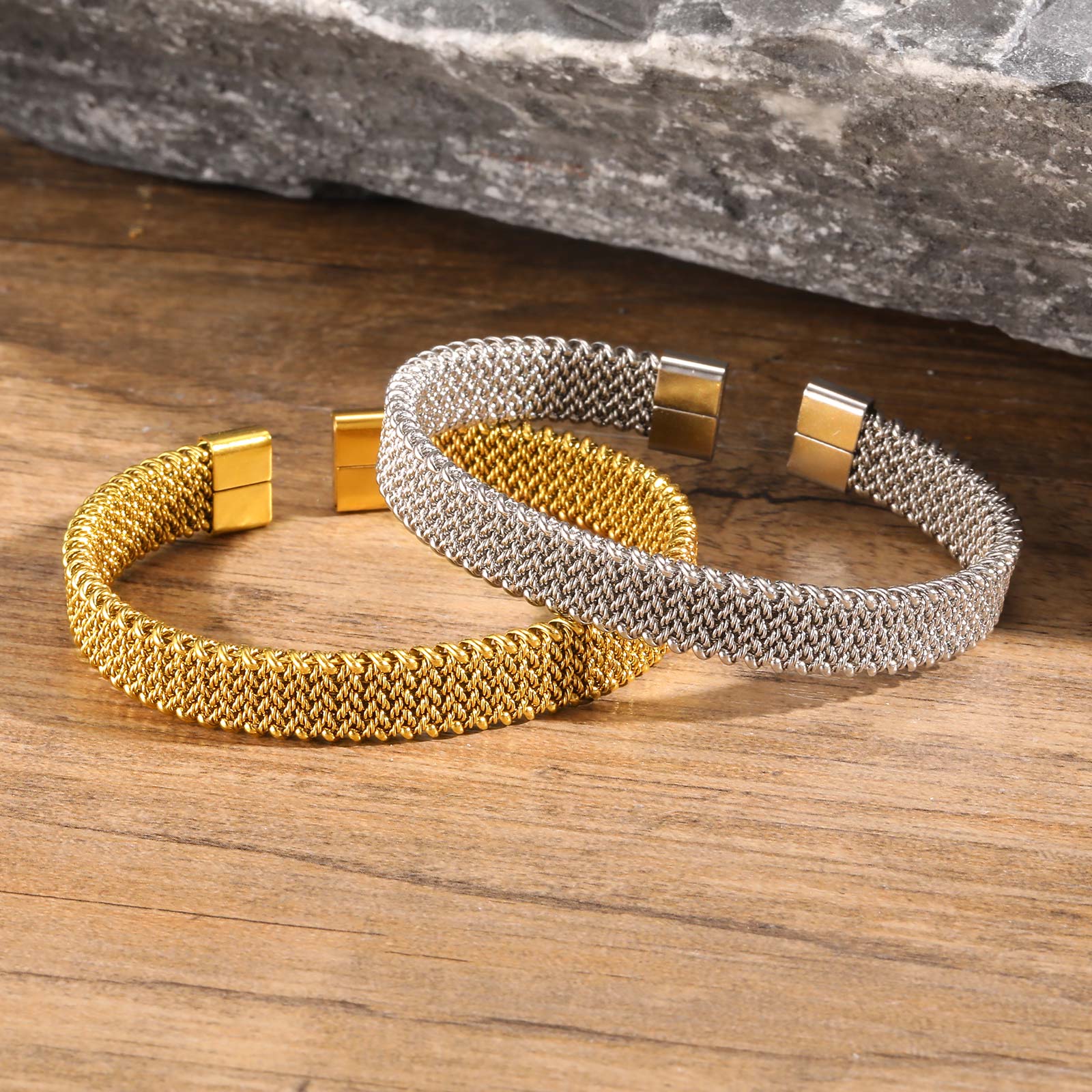 10mm Braided Stretch Strap Ope - Mesh Strap Metal avaliação e preço