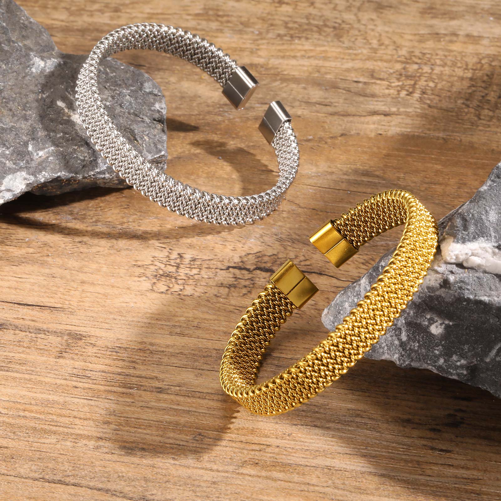 10mm Braided Stretch Strap Ope - Mesh Strap Metal avaliação e preço