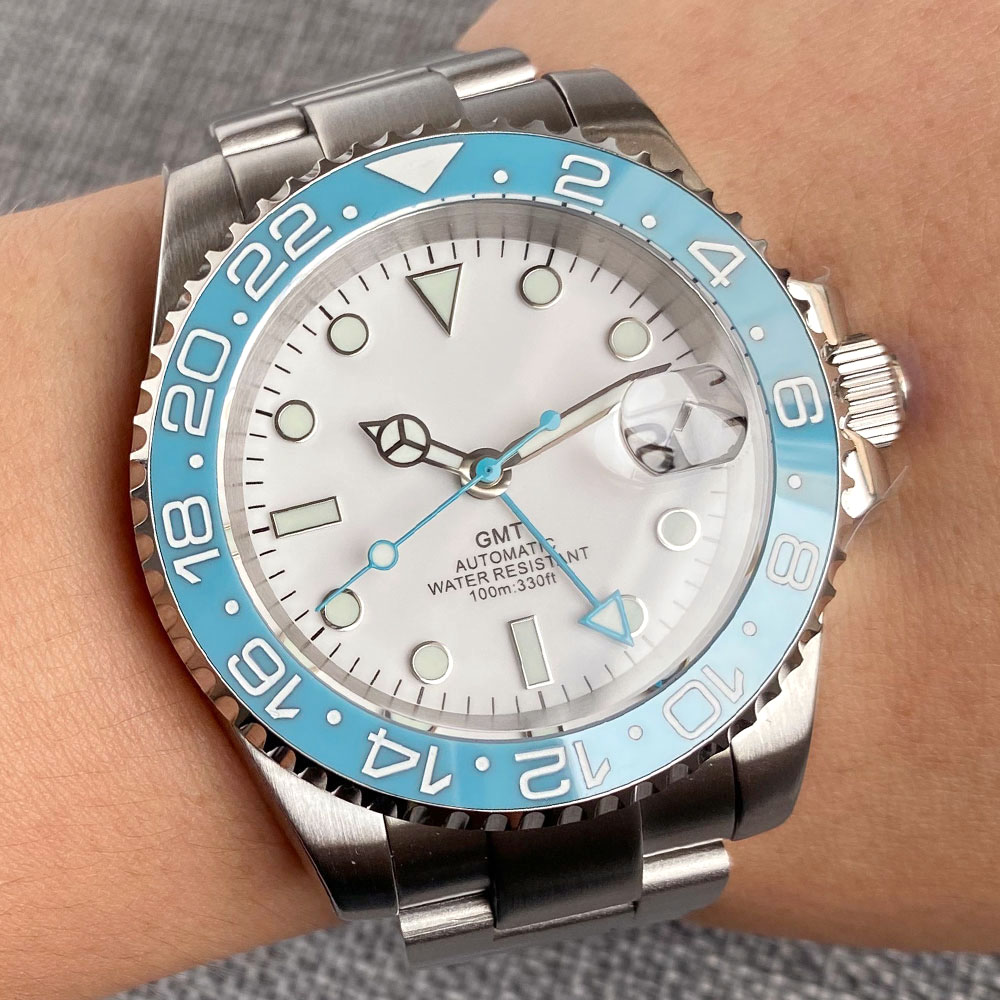 Customized 40mm Ice Blue Dial  - Stainless Bracelet Diver avaliação e preço