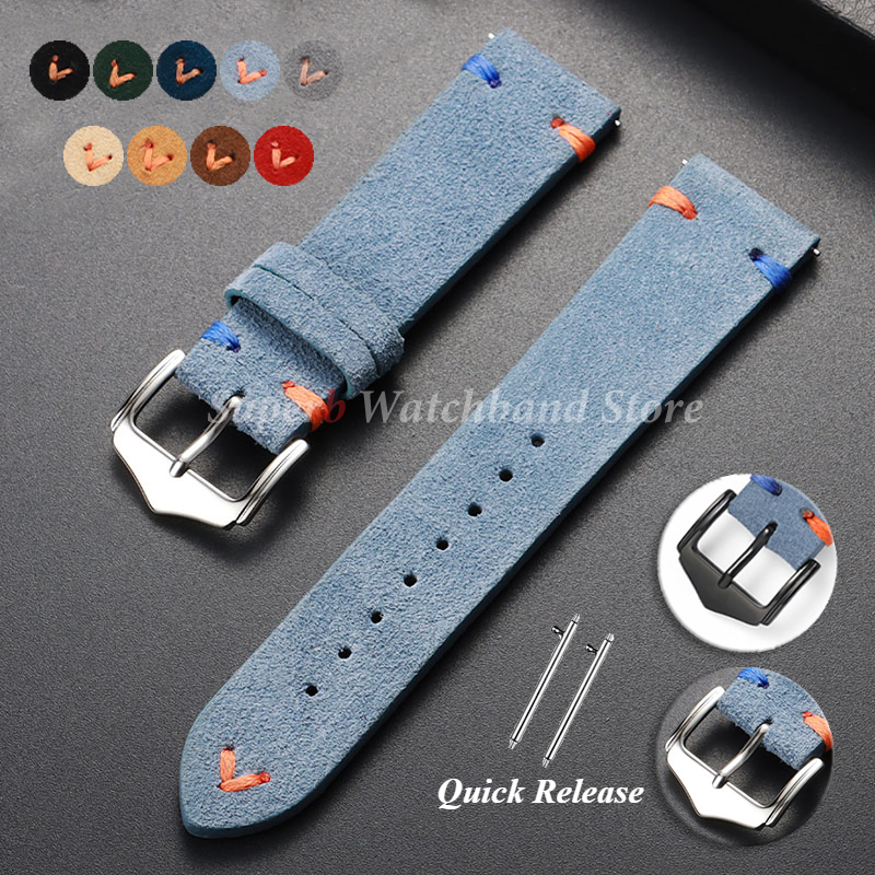 Suede Leather Watch Strap 18mm - Suede Strap Watch avaliação e preço