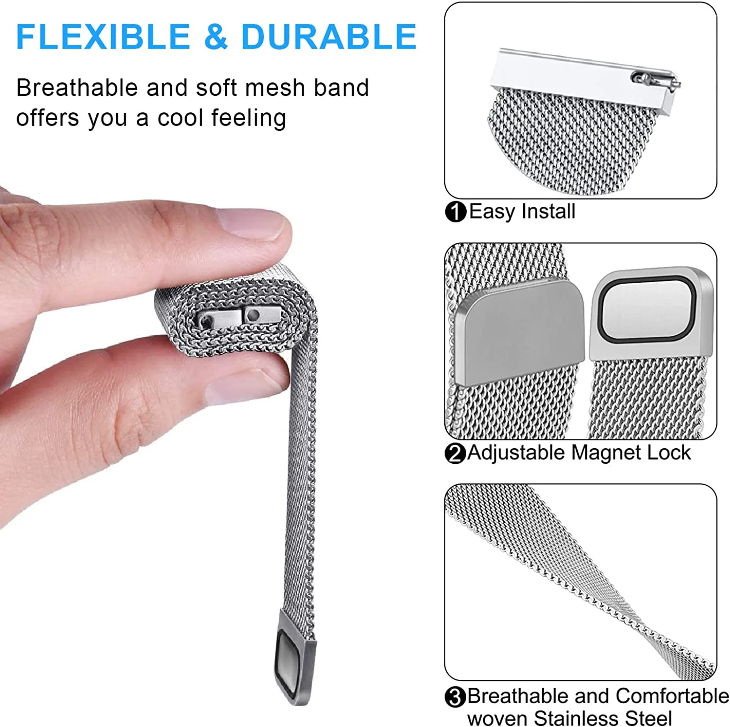 20mm 22mm Milanese Loop Strap  - Milanese Loop Magnetic avaliação e preço