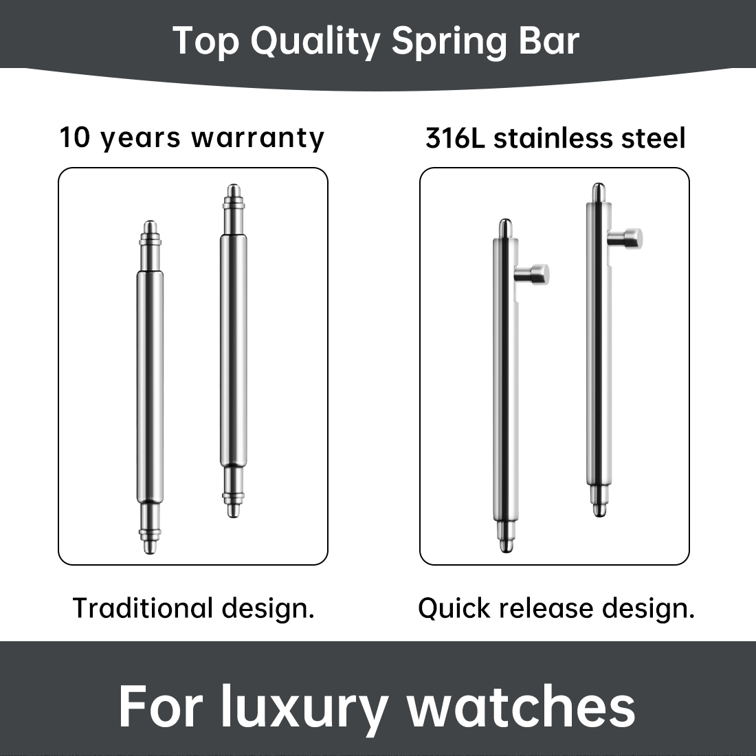 Maikes 316L Stainless Steel Qu - Leather Strap Quick Release avaliação e preço
