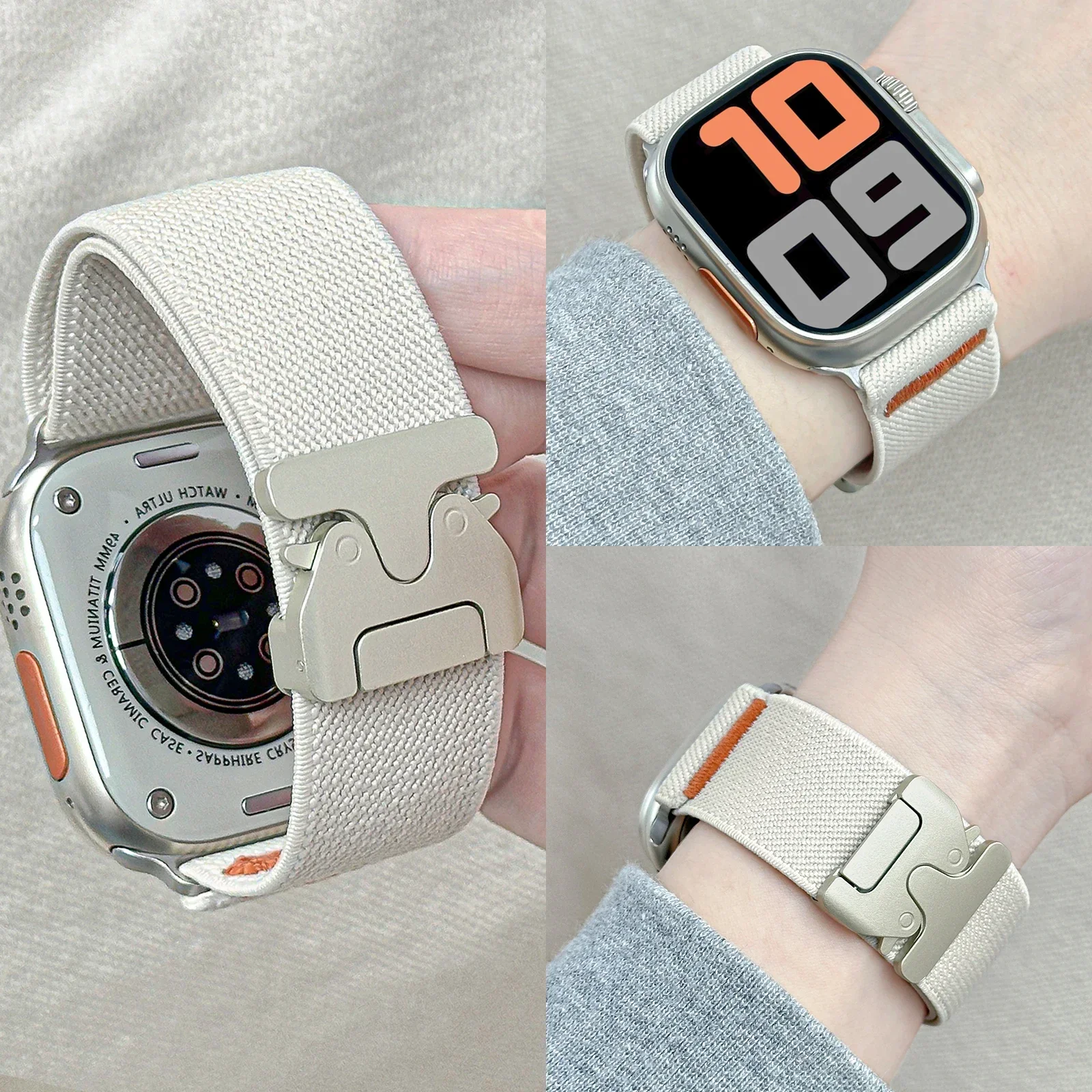 Nylon Strap for Apple Watch ba - Parachute Strap Elastic avaliação e preço