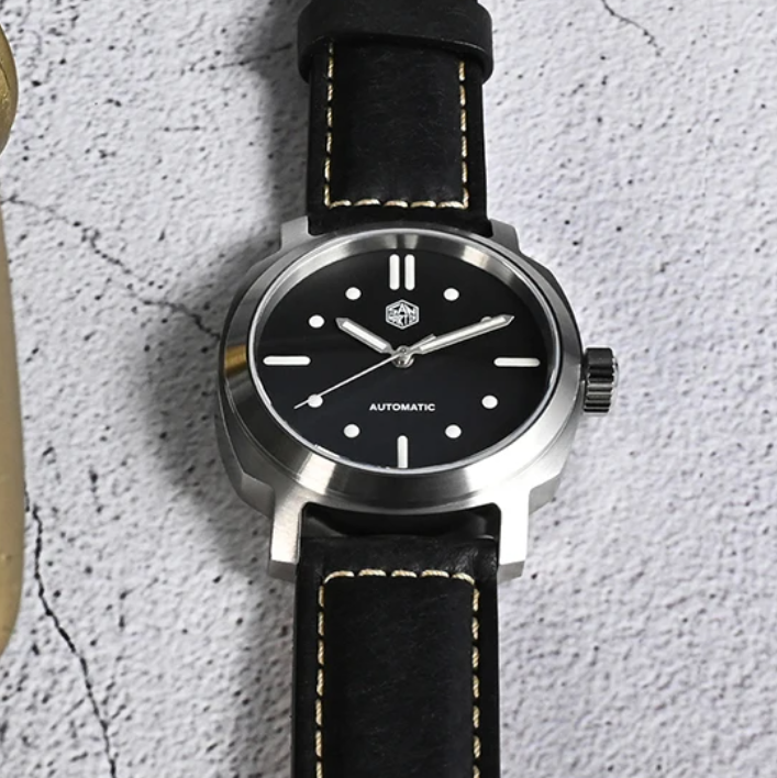 San Martin Mens Pilot Watches  - Leather Strap Quick Release avaliação e preço