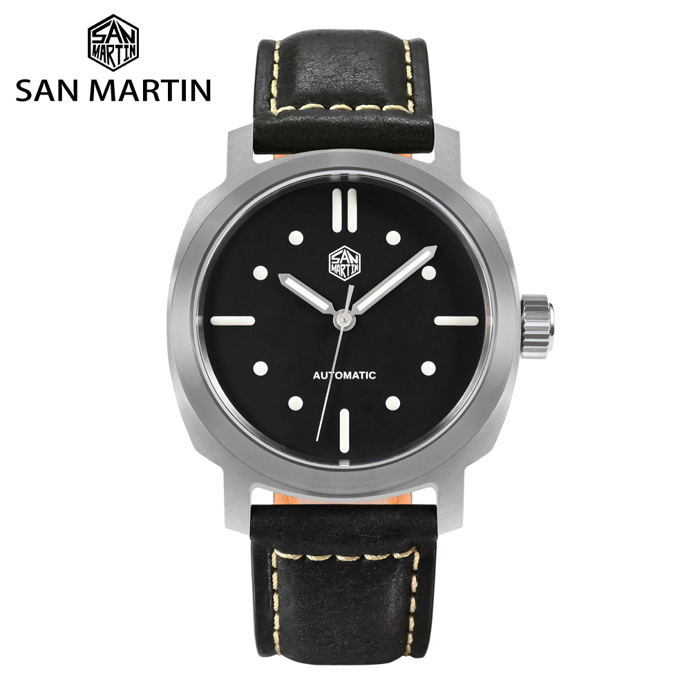 San Martin Mens Pilot Watches  - Leather Strap Quick Release avaliação e preço
