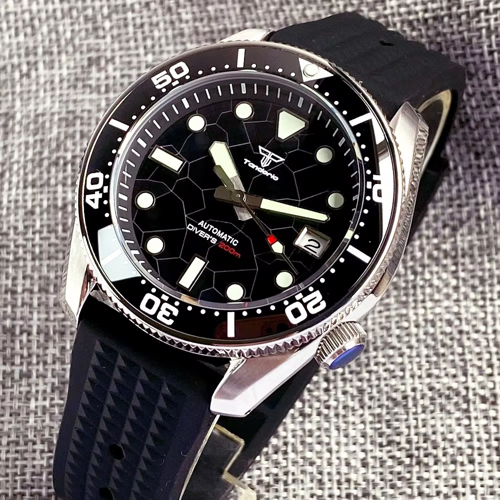 Tandorio 42.5mm Japan NH35A Au - Rubber Strap Diver avaliação e preço