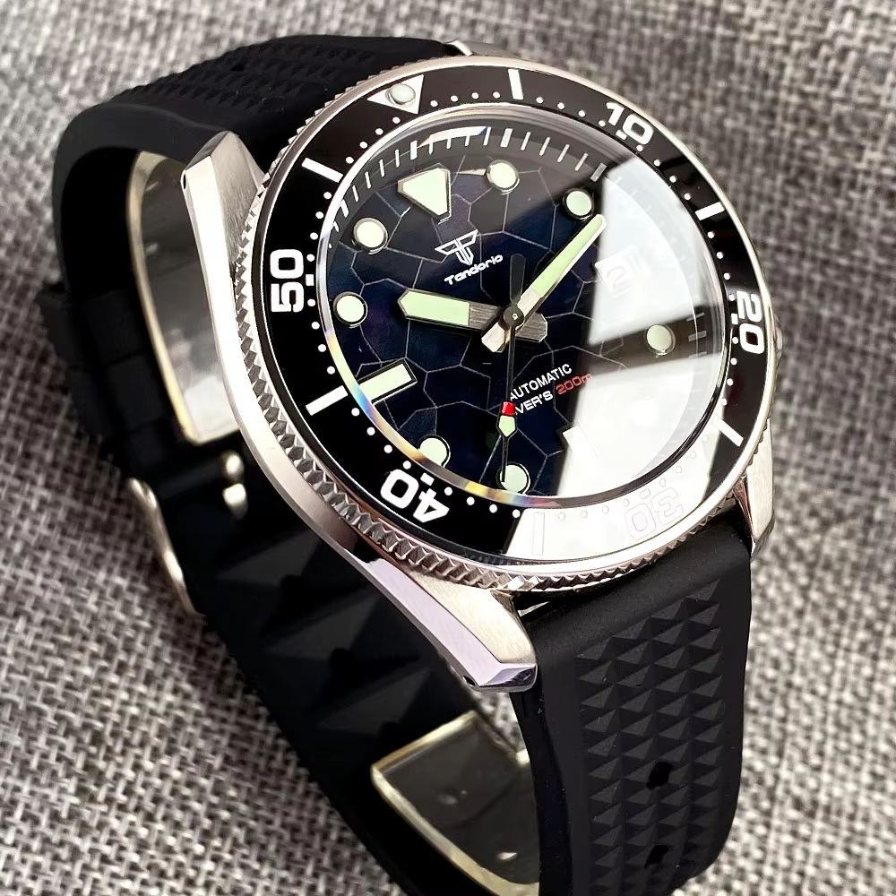 Tandorio 42.5mm Japan NH35A Au - Rubber Strap Diver avaliação e preço