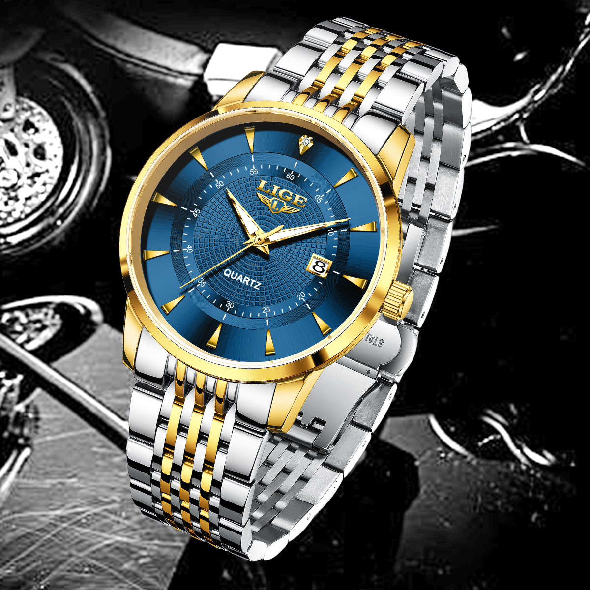 LIGE New 2025 Luxury Man Watch - Stainless Bracelet Diver avaliação e preço