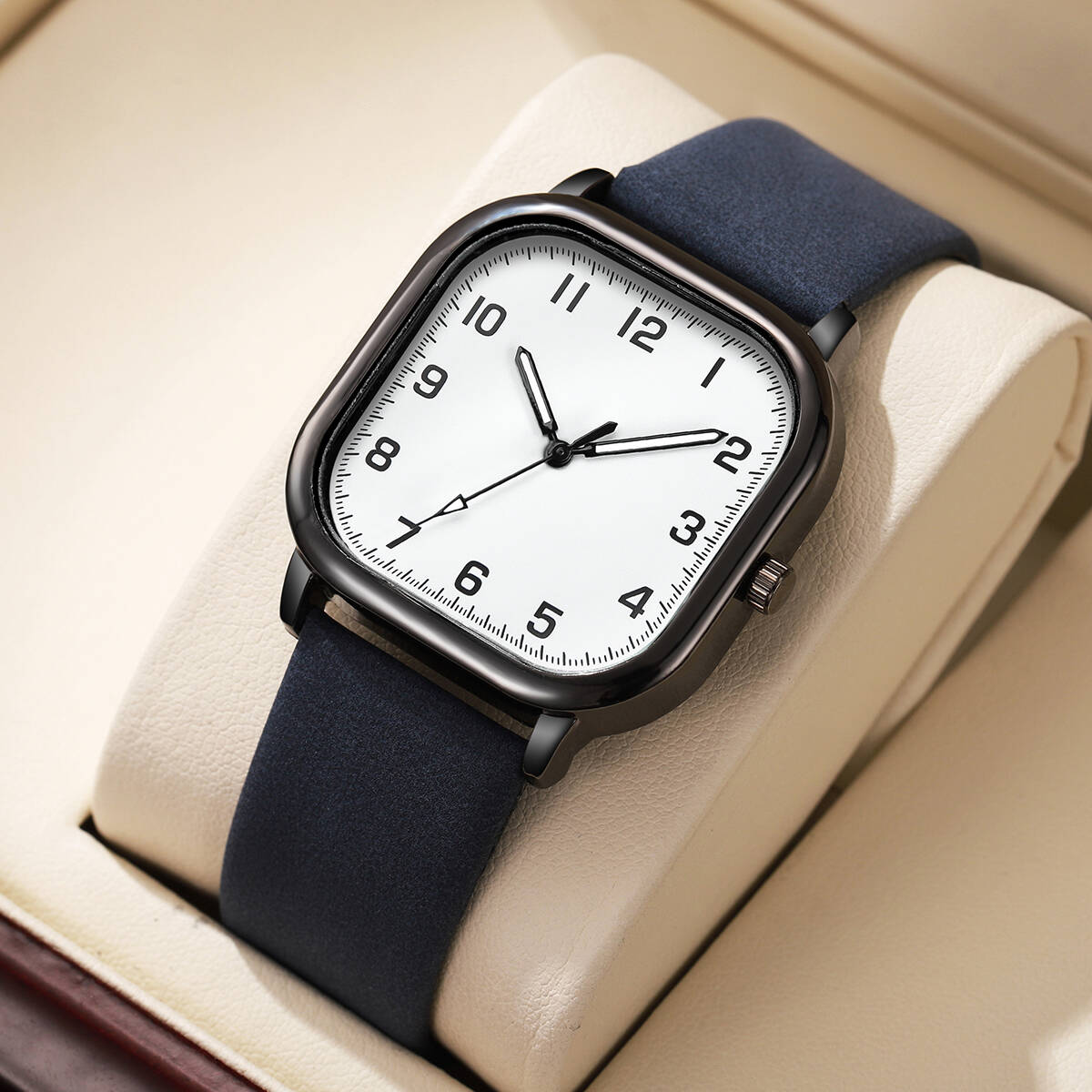 Fashion Square Men Watches Sim - Leather Watch Band Men avaliação e preço