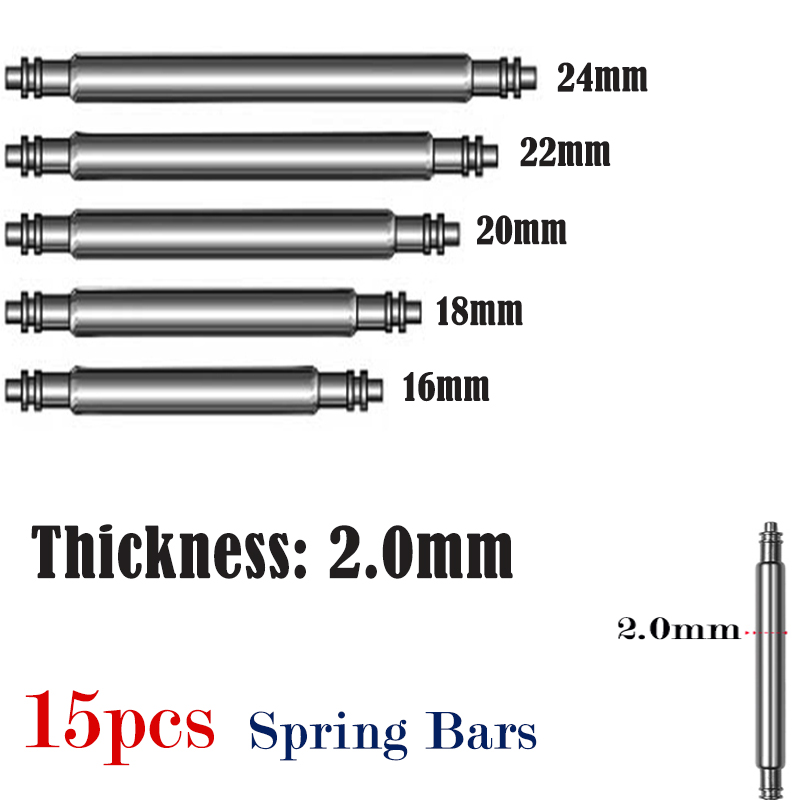 15pcs Watch Band Pin 2.0mm Dia - Spring Bar Tool Set avaliação e preço