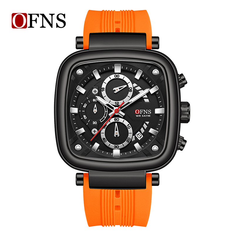 OFNS square waterproof sports  - Rubber Strap Diver avaliação e preço