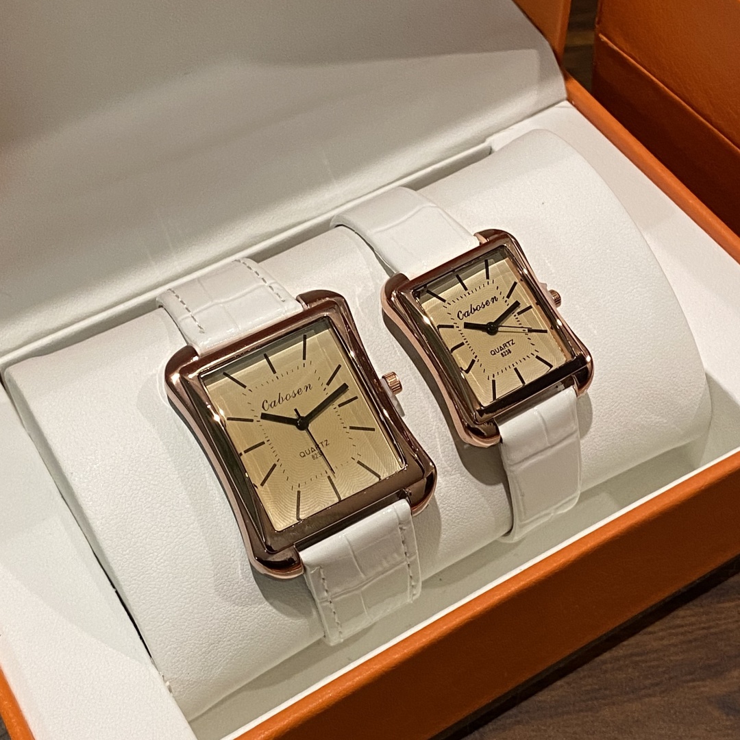 Couple Watch Quartz Movement B - Leather Watch Band Men avaliação e preço