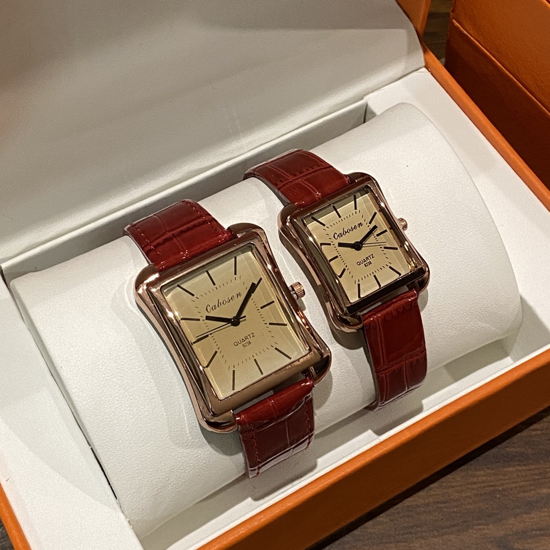 Couple Watch Quartz Movement B - Leather Watch Band Men avaliação e preço