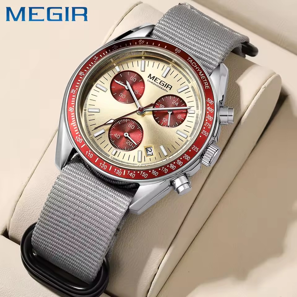 MEGIR 2247 Men's Luxury Quartz - Canvas Strap Watch avaliação e preço