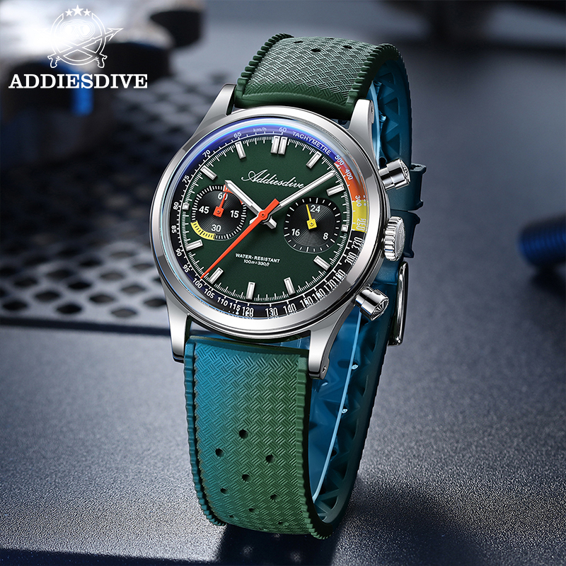 ADDIESDIVE Chronograph VK64 Wa - Rubber Strap Diver avaliação e preço