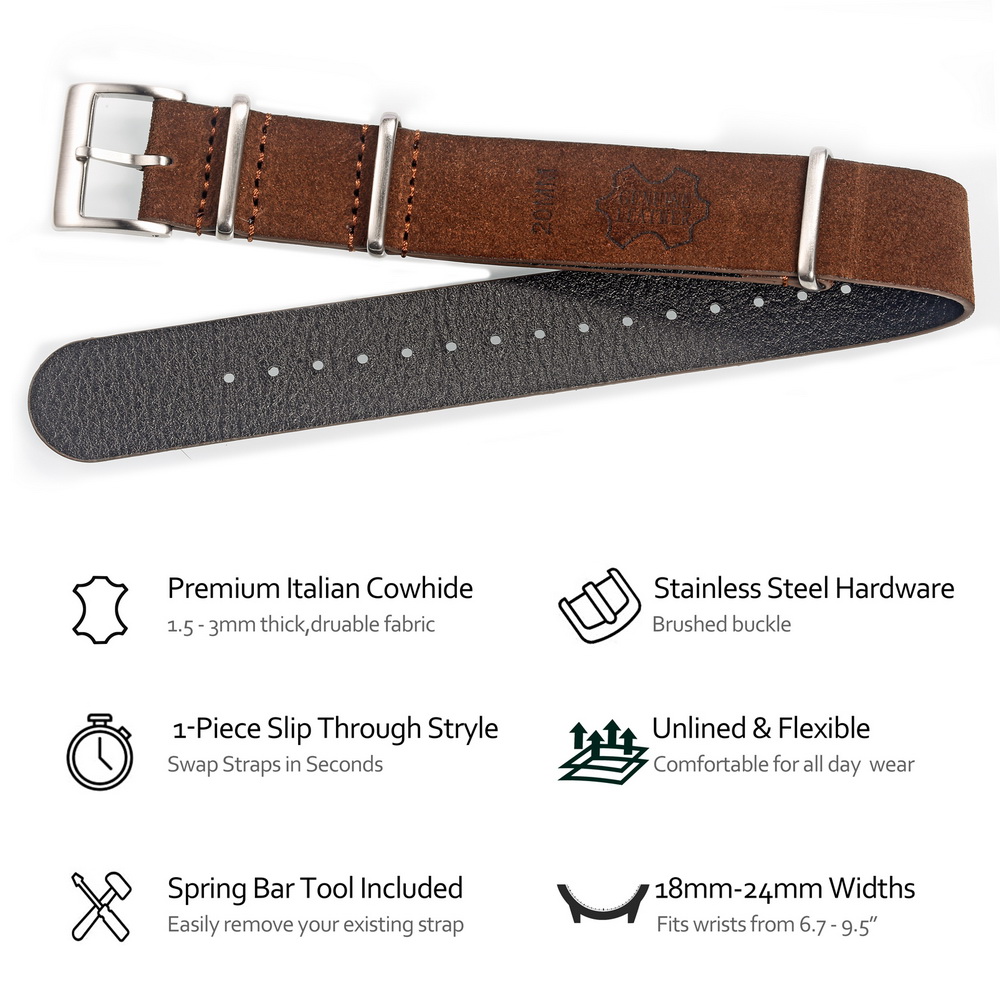 HEMSUT Genuine Leather Watch B - Tropic Strap Vintage avaliação e preço