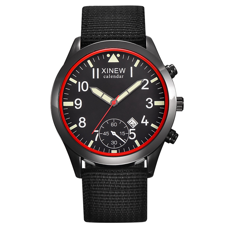 2020 XINEW Watches Men Fashion - Canvas Strap Watch avaliação e preço