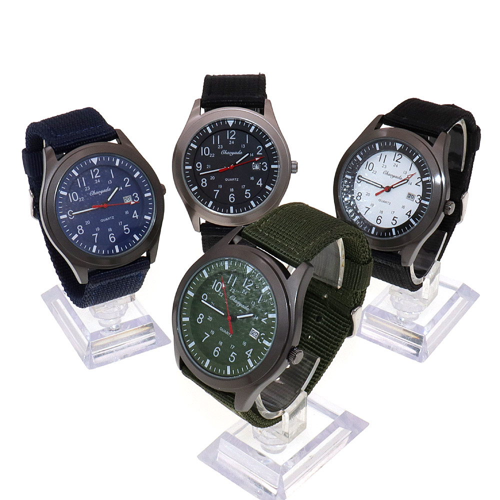 Luxury Men's Quartz Watch Spor - Canvas Strap Watch avaliação e preço