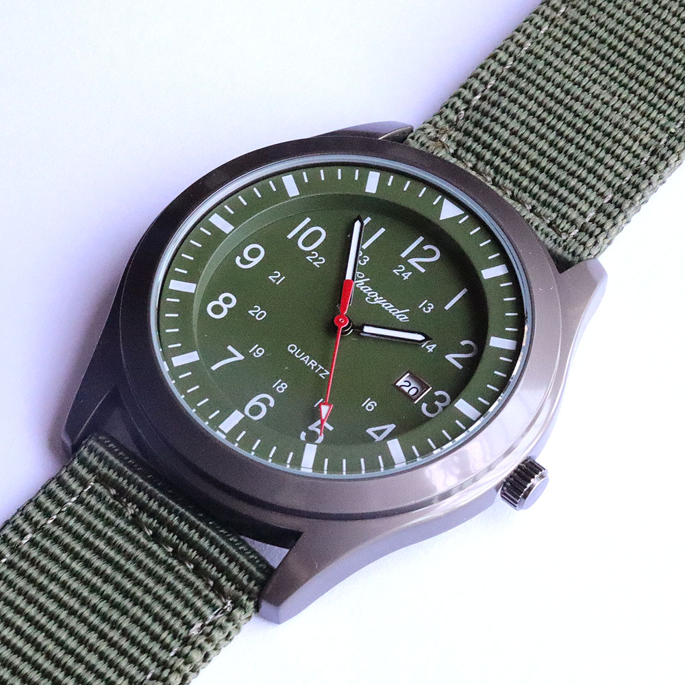 Luxury Men's Quartz Watch Spor - Canvas Strap Watch avaliação e preço