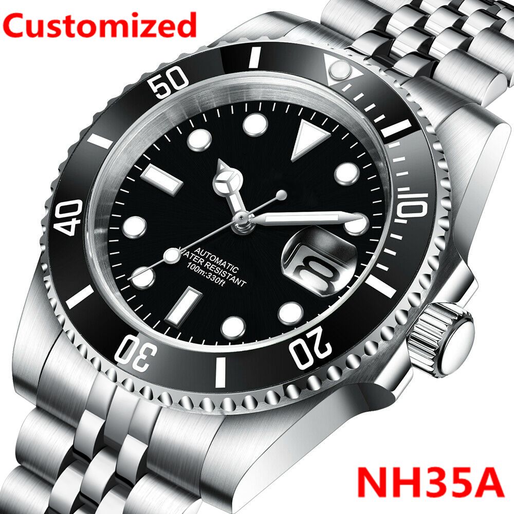 DIY Logo 40MM Dive Watch NH35  - Stainless Bracelet Diver avaliação e preço
