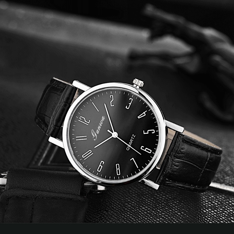 Men's Watch Fashion Arabic Qua - Leather Watch Band Men avaliação e preço