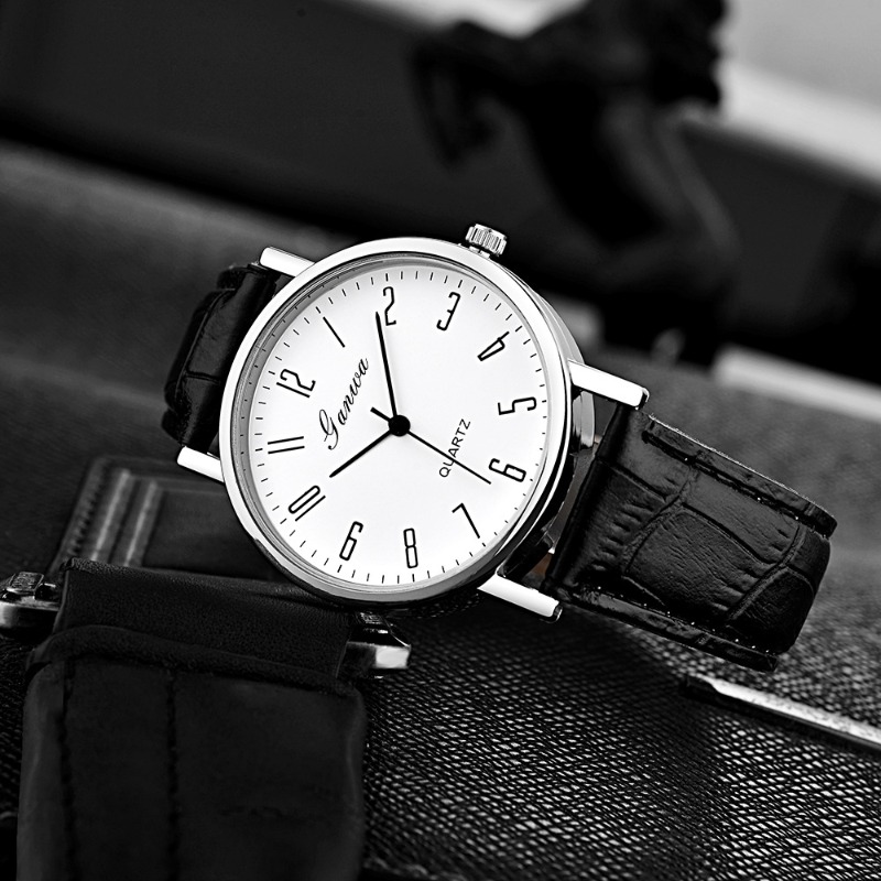 Men's Watch Fashion Arabic Qua - Leather Watch Band Men avaliação e preço