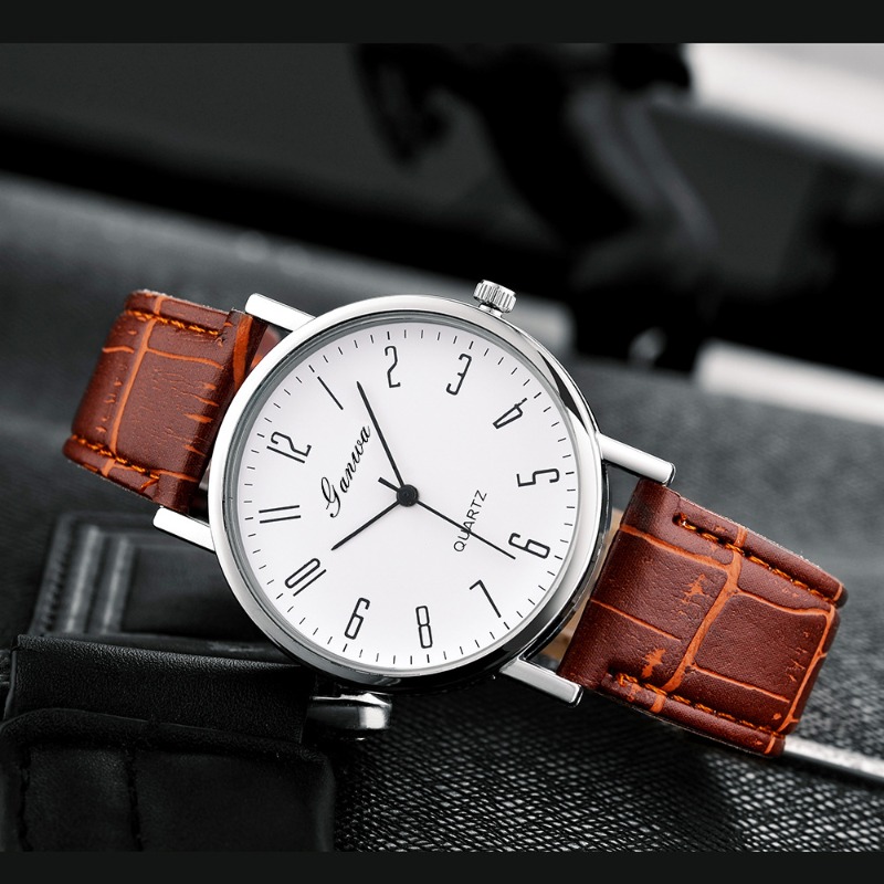 Men's Watch Fashion Arabic Qua - Leather Watch Band Men avaliação e preço
