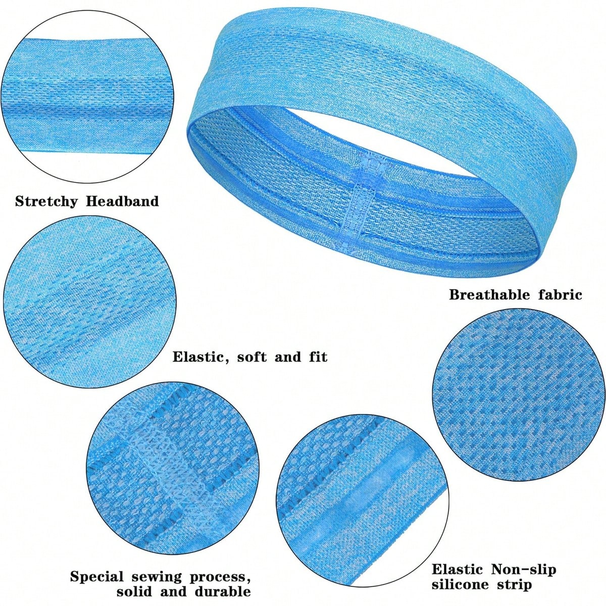 Sweatbands Non Slip Headbands  - Silicone Band Women avaliação e preço