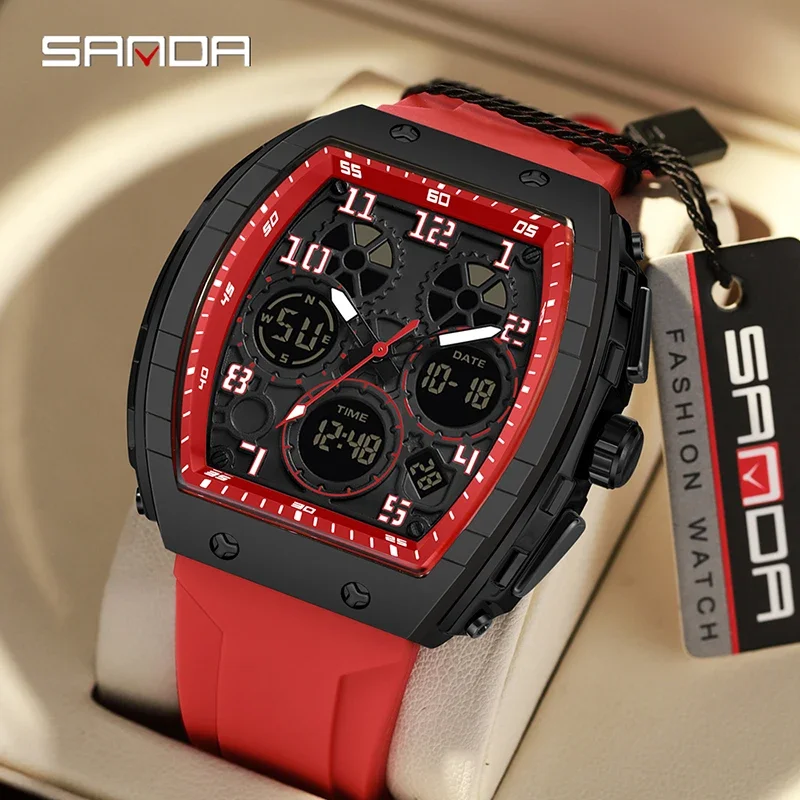 SANDA 6157 New Fashion Men's E - Rubber Strap Diver avaliação e preço