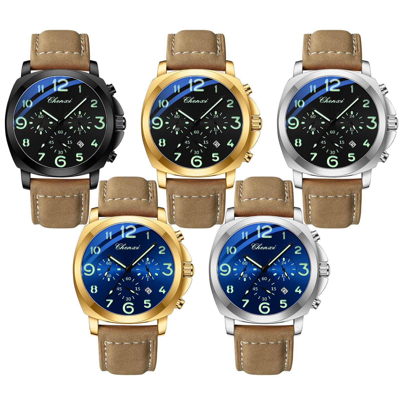 CHENXI Men Watch Multifunction - Leather Watch Band Men avaliação e preço