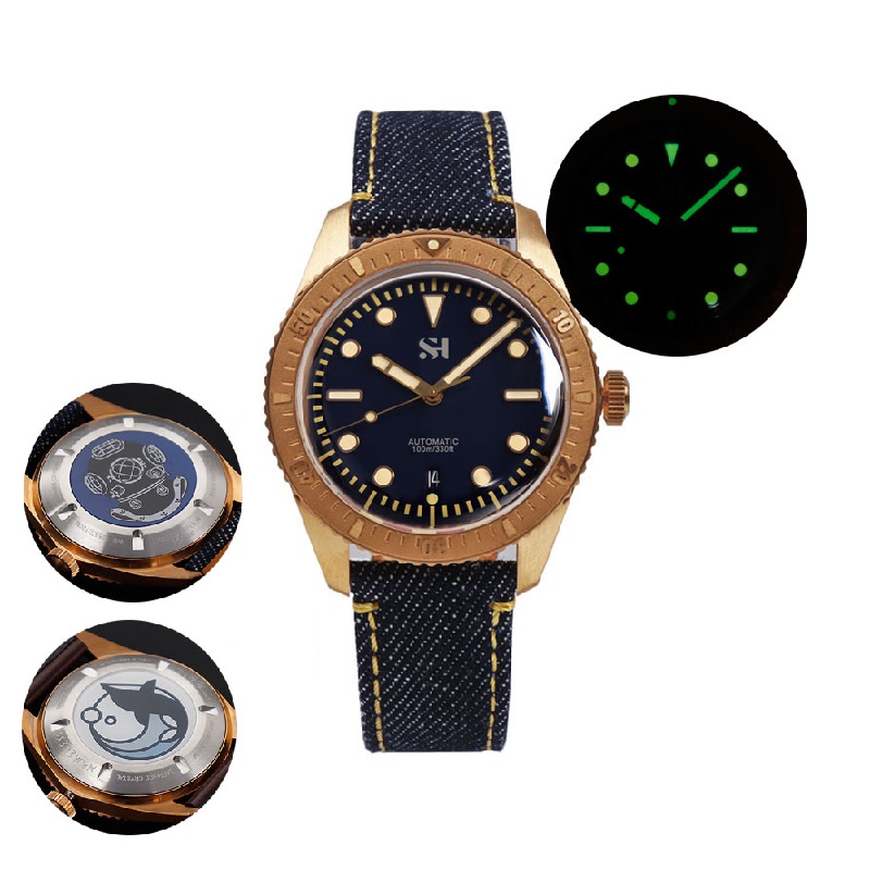42mm Bronze Mens Watch Mechani - Canvas Strap Watch avaliação e preço