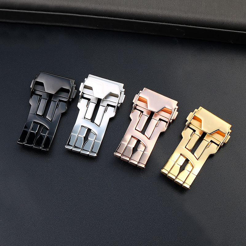18 22mm Solid Stainless Steel  - Leather Watch Band Men avaliação e preço