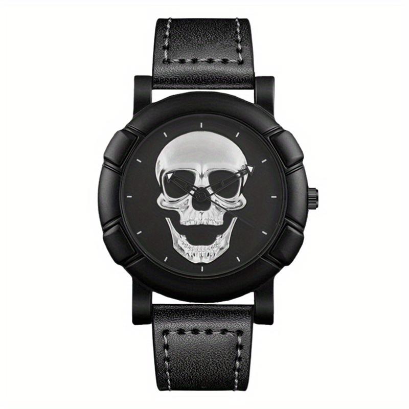 Skull Pattern Multi Display Po - Leather Watch Band Men avaliação e preço
