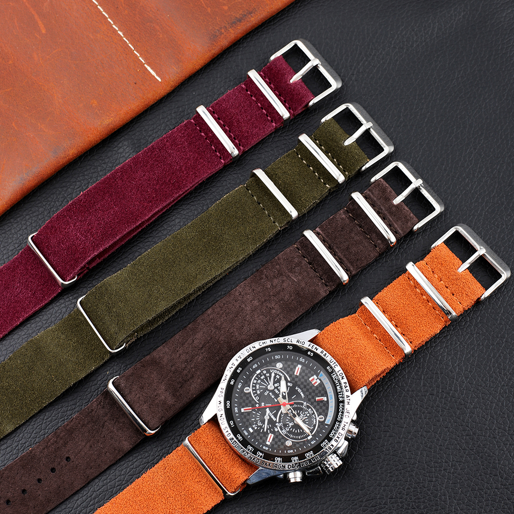 18mm 20mm 22mm Vintage Soft Su - Suede Strap Watch avaliação e preço