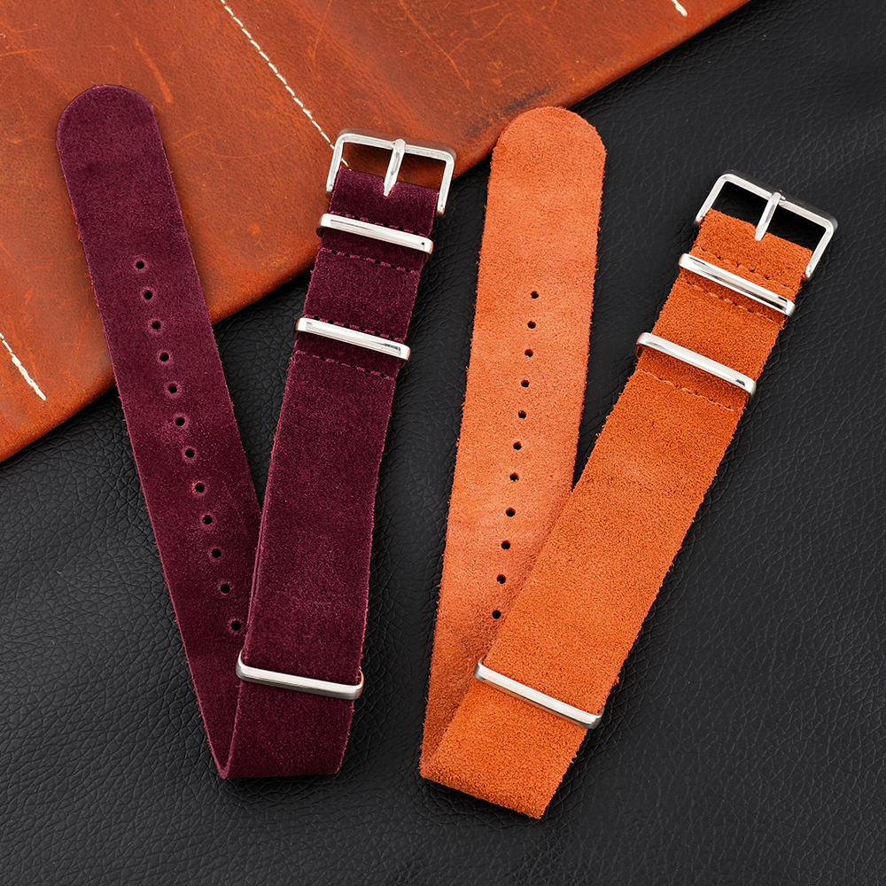 18mm 20mm 22mm Vintage Soft Su - Suede Strap Watch avaliação e preço